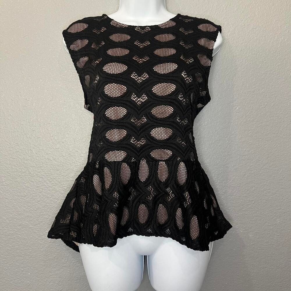 Bcbgmaxazria black and beige top